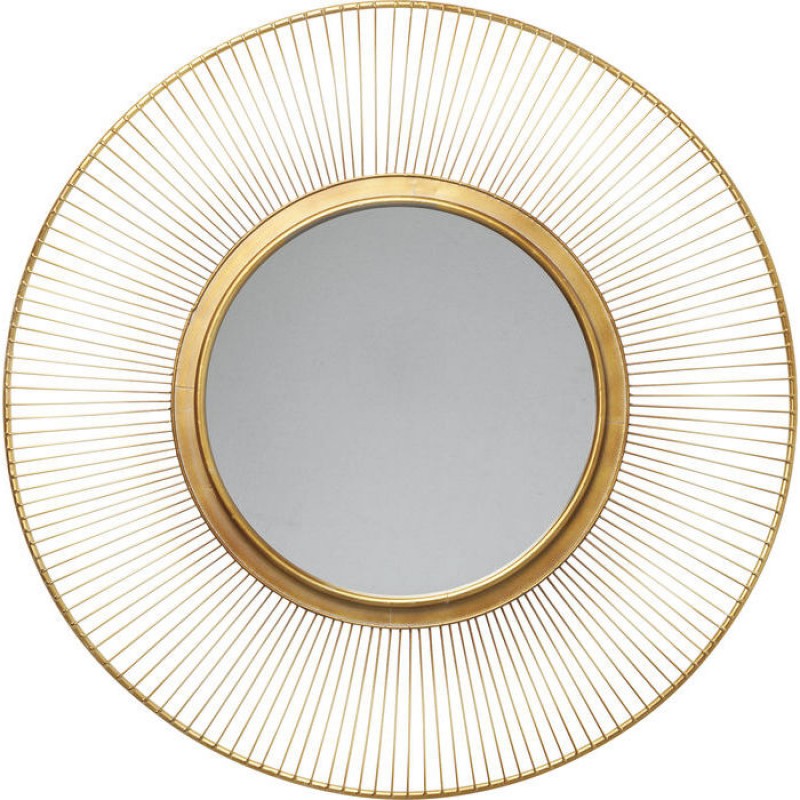 Kare Mirror Sun Storm Gold Ø93cm